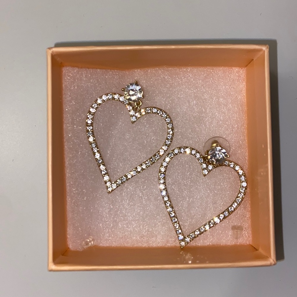 Stella + Ruby crystal heart earrings